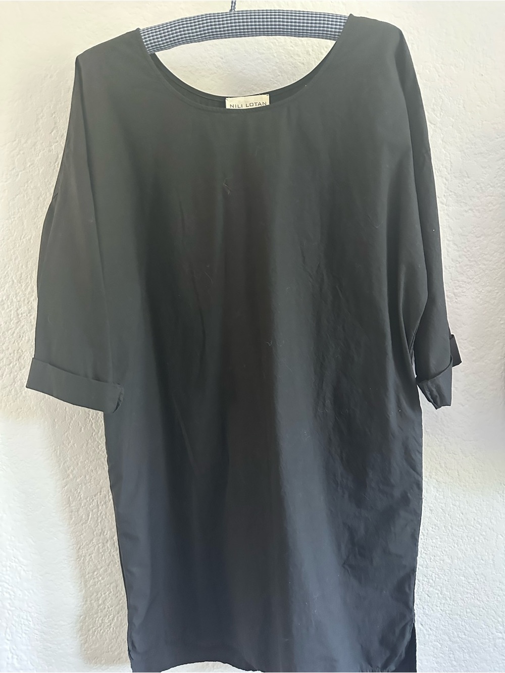 Nili Lotan Black Long Sleeve Shift Dress